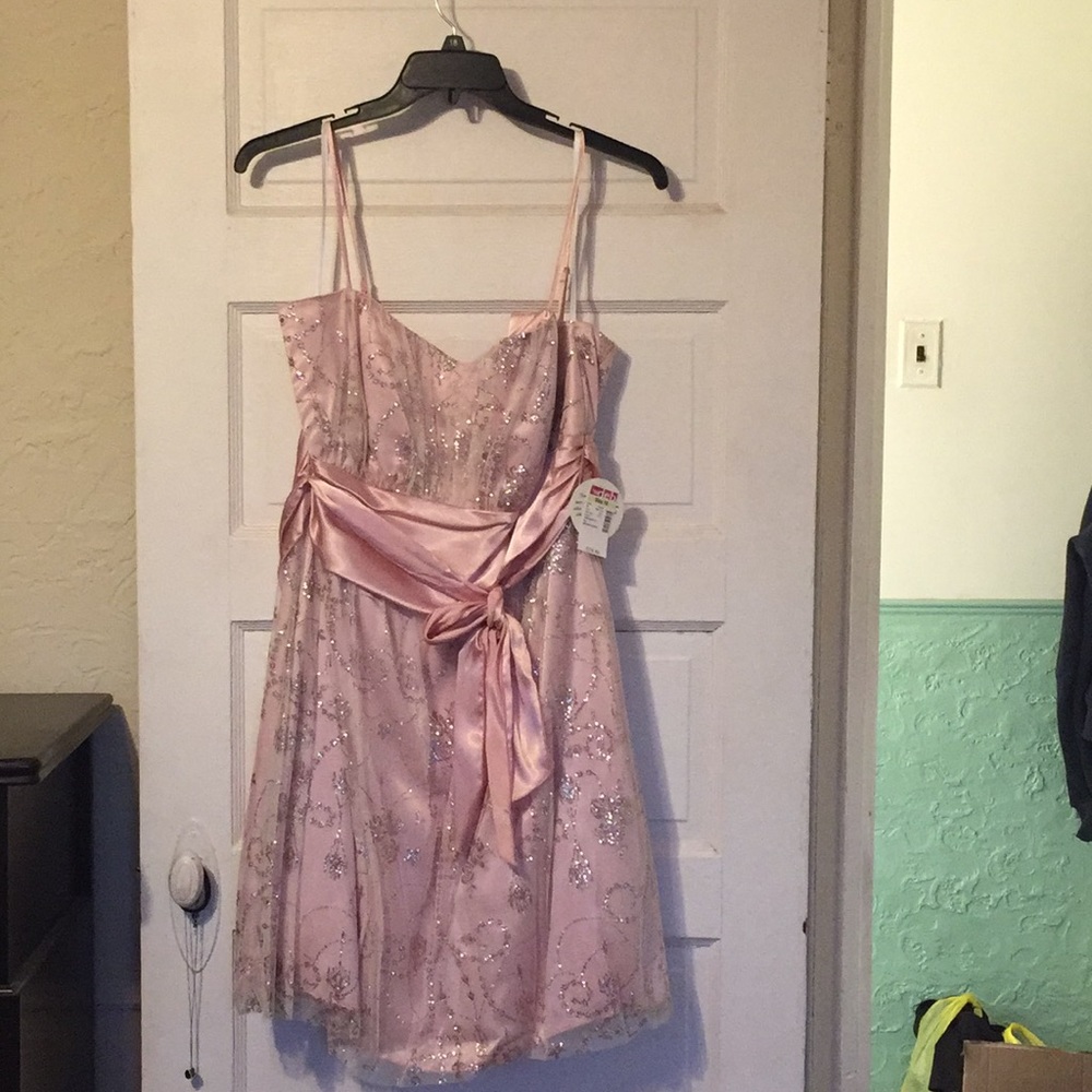 Deb sparkly pink dress prom style 18